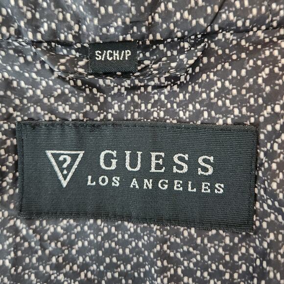 SALE Guess Black & White Hooded Winter Quilted Puffer Coat Women's Size Small - Picture 4 of 11